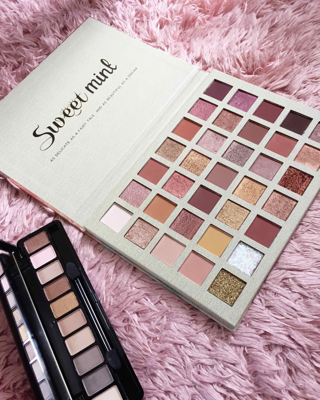 ぴっぴっぴ on LIPS 「先日Qoo10で購入したアイシャドウパレットです黒い小さい方は..」(1枚目)