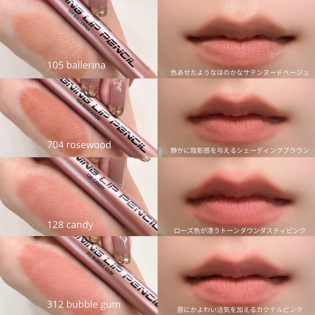 オールマイシングス トゥルービューティー デザイニング リップペンシル 128 キャンディ(Candy)/all my things/リップライナーを使ったクチコミ（3枚目）