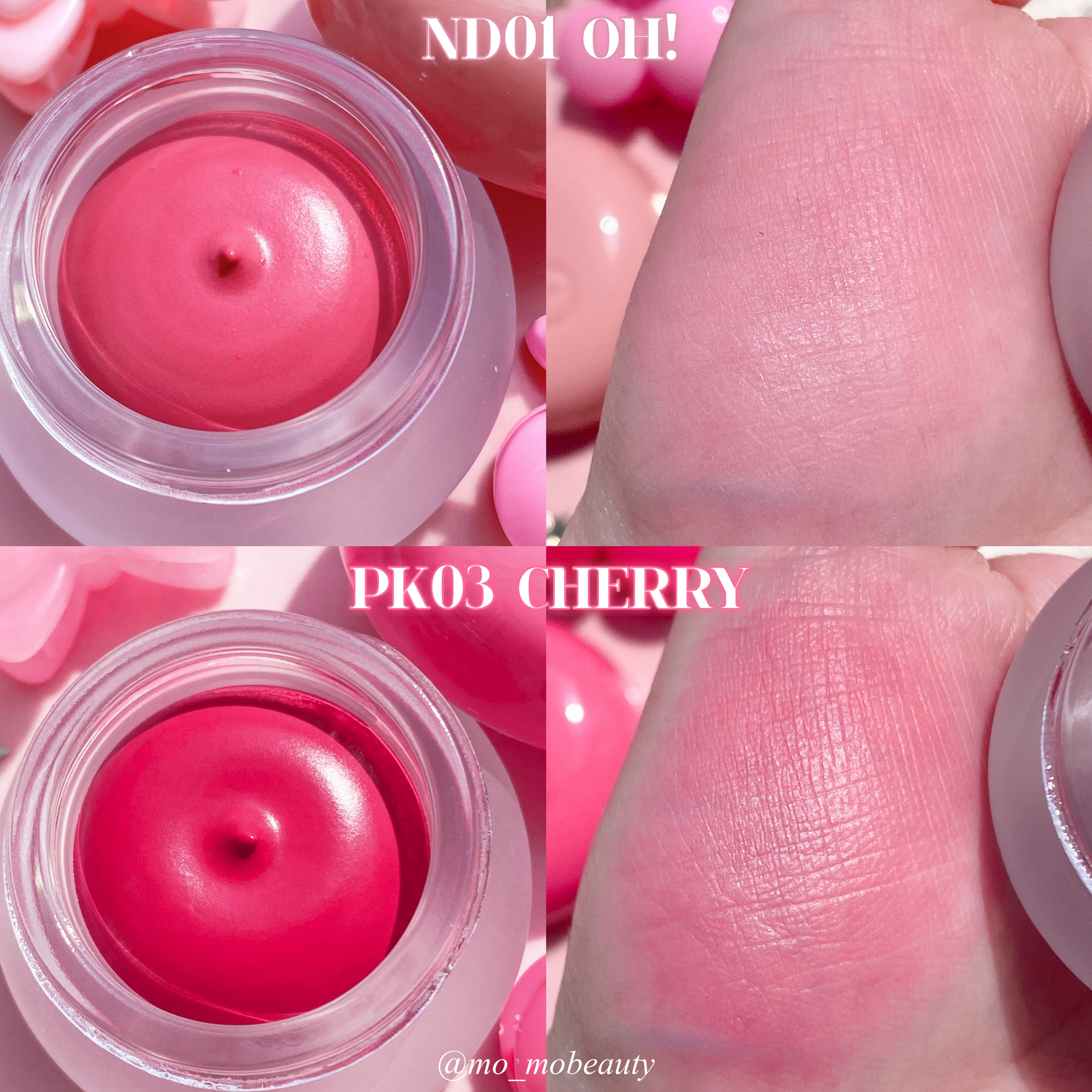 リップアンドチーク ブラーリープリンポット PK03 チェリー/fwee/口紅を使ったクチコミ（2枚目）