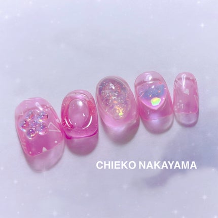 なかやまちえこ on LIPS 「ピンクのネイル🩷#ジェルネイル#ピンクネイル#ピンクメイク..」(7枚目)