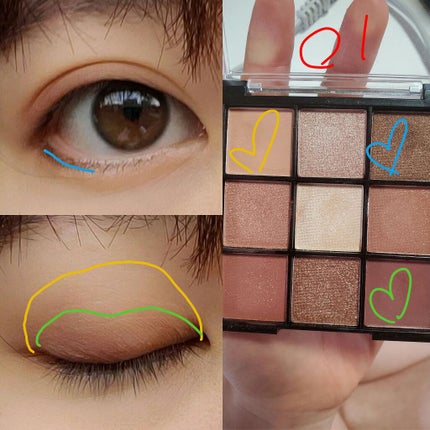 UR GLAM BLOOMING EYE COLOR PALETTE/U R GLAM/アイシャドウパレットを使ったクチコミ(2枚目)