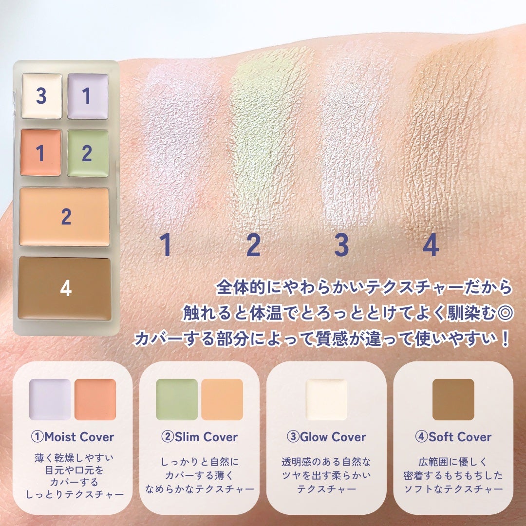 ブリージングコンシーラーパレット/Healus/パレットコンシーラーを使ったクチコミ(6枚目)
