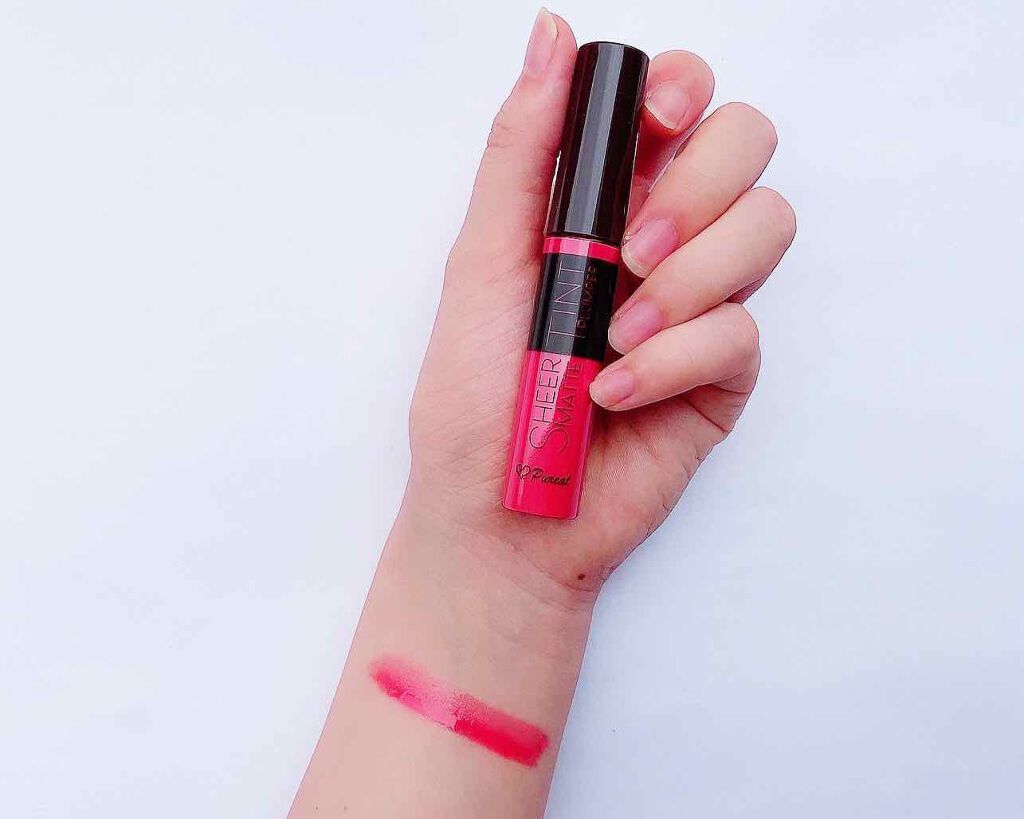 シアーマットティントプランパー 胸キュンピンク（PK）/ピュレア/リップティントを使ったクチコミ（3枚目）