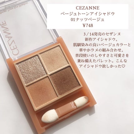 ベージュトーンアイシャドウ/CEZANNE/アイシャドウパレットを使ったクチコミ(2枚目)