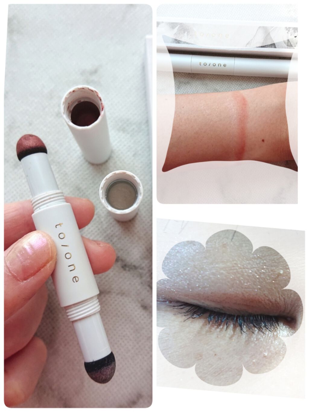 フラワーダスト アイシャドウ/to/one/スティックアイシャドウを使ったクチコミ（2枚目）