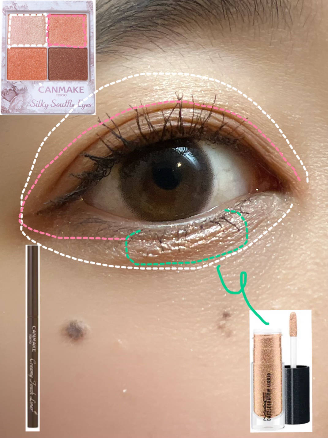 クリーミータッチライナー/キャンメイク/ジェルアイライナーを使ったクチコミ（3枚目）