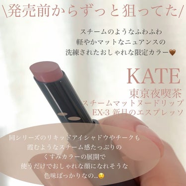 スチームマットヌードリップ EX-3 ピンクブラウン系【新月のエスプレッソ】/KATE/口紅を使ったクチコミ（2枚目）