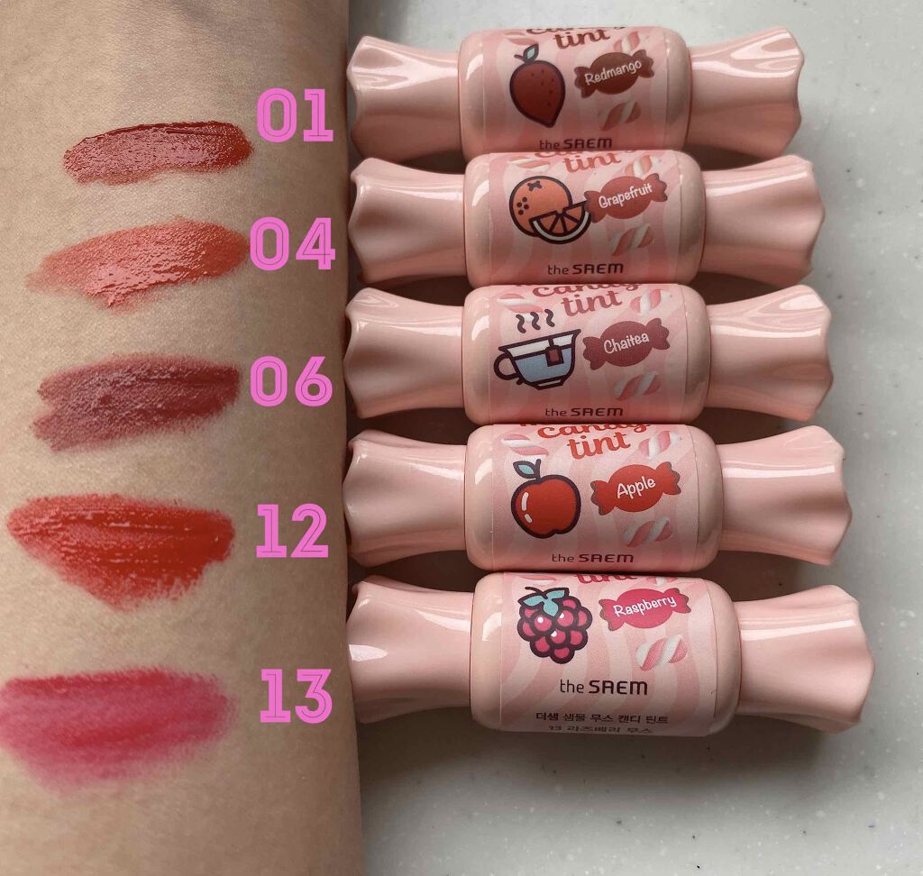 ムース キャンディー ティント/the SAEM/リップティントを使ったクチコミ（2枚目）