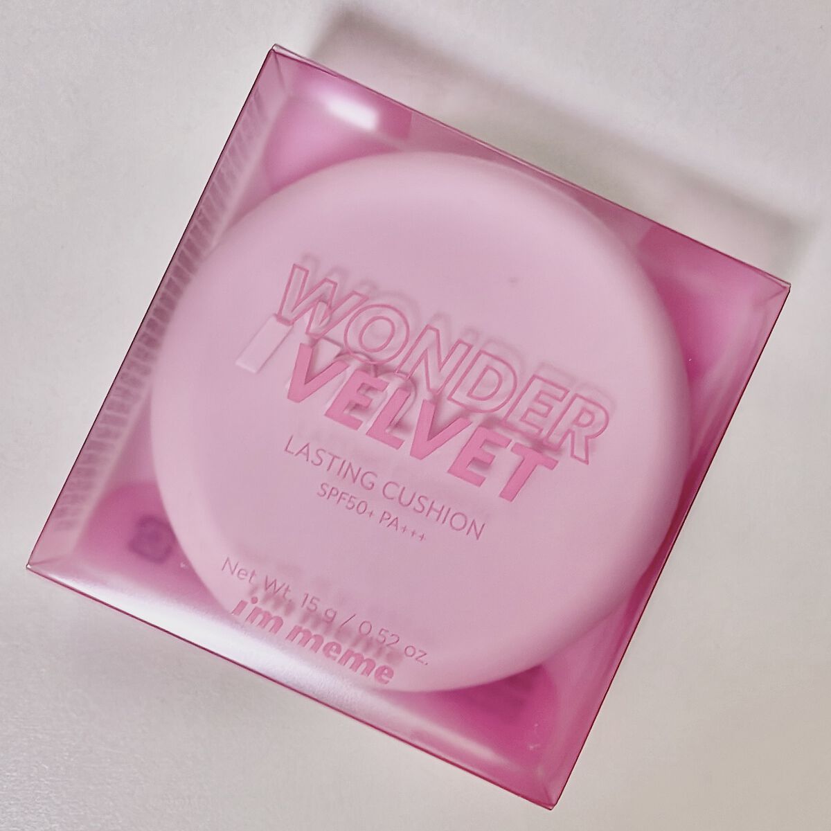 LIPSを通してアイムミミ様から
ワンダー ベルベット ラスティング クッションを
頂きました🎁ありがとうございます！💖

ミルキーピンクのころんとした
パッケージが可愛い手のひらサイズのクッション💕

韓国コスメだけど、アイボリー0