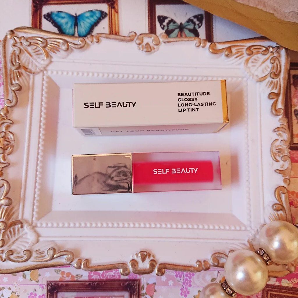 GLOSSY LIP TINT/SELF BEAUTY/口紅を使ったクチコミ(4枚目)