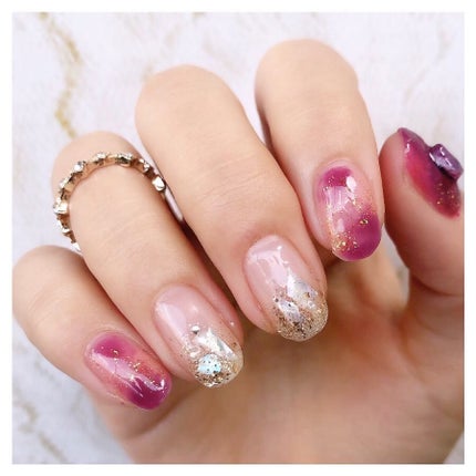 #セルフネイル,#TRILLネイル,#ロカリネイル,#シンプルネイル,#おしゃれネイル,#セルフジェルネイル,#ジェルネイル,#ニュアンスネイル,#塗りかけネイル,#フレンチネイル,#パープルネイル,#シェルネイル,#ゴールドネイル,#もやもやネイル,#ちび爪ネイル,#お家でネイル,#お家ネイルのネイルデザイン