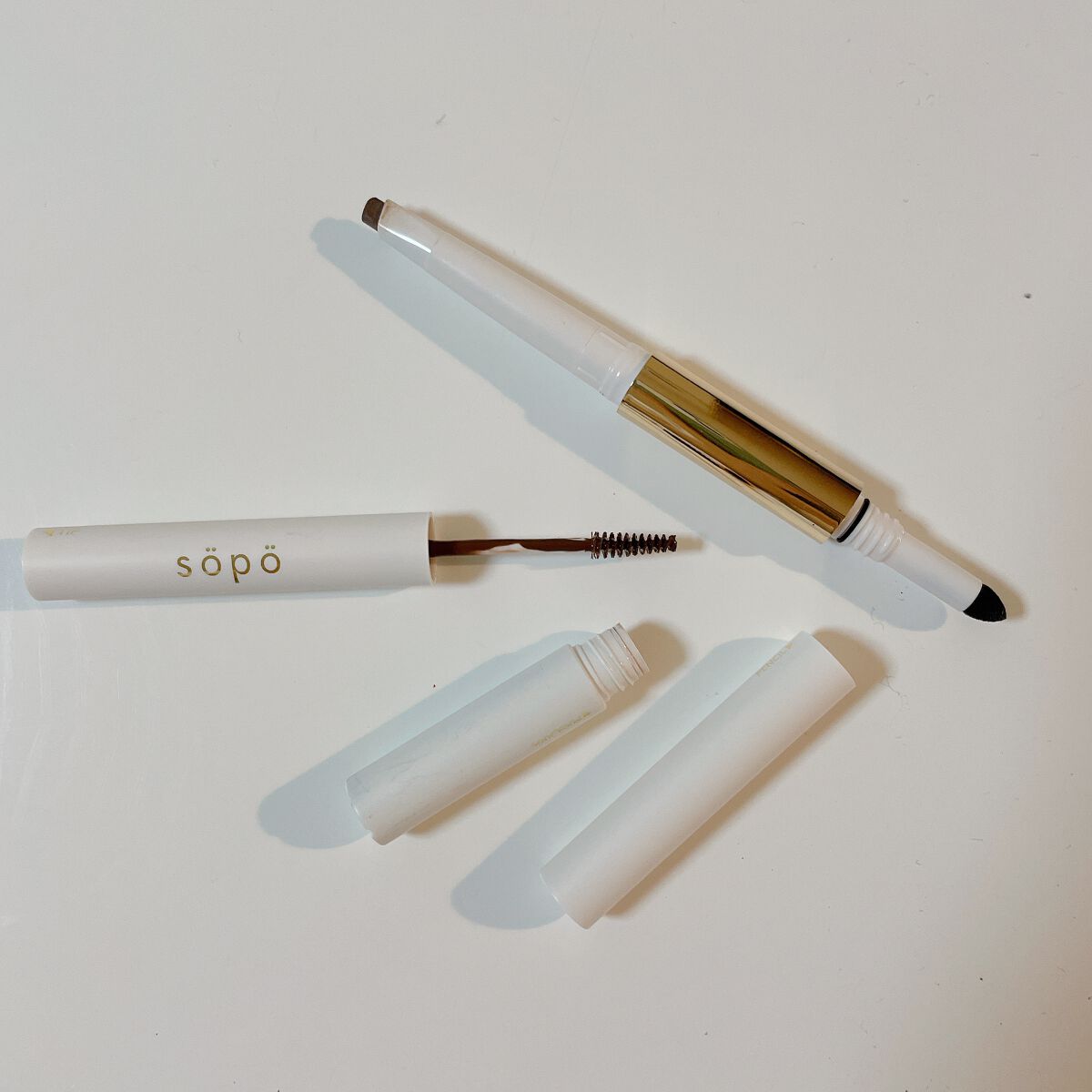 3 in 1 アイブロウ 02 キャメルブラウン/sopo/アイブロウペンシルを使ったクチコミ（2枚目）