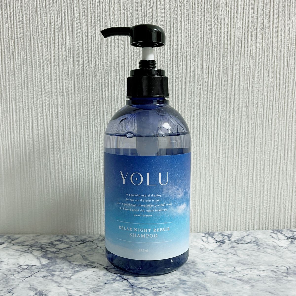 リラックスナイトリペア シャンプー／トリートメント シャンプー本体 475ml/YOLU/市販シャンプーを使ったクチコミ（1枚目）