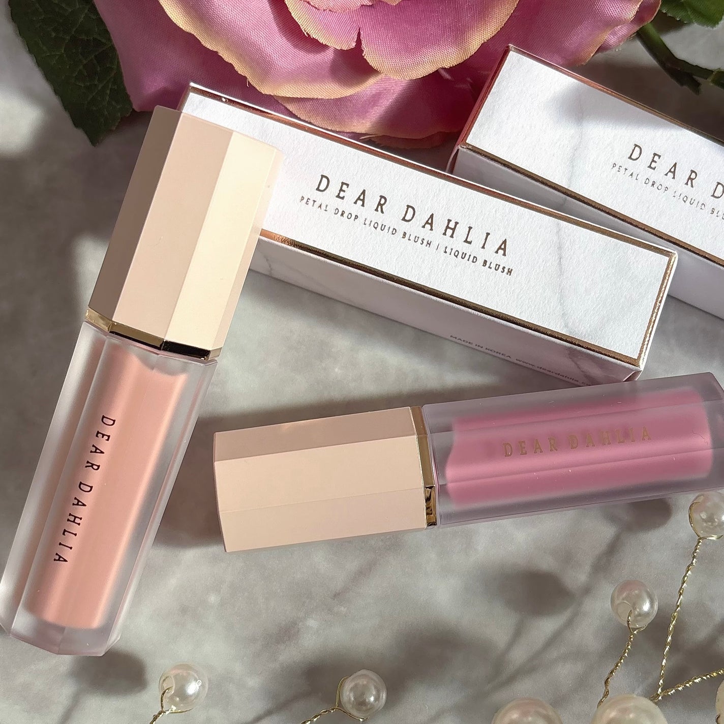 ペタルドロップリキッドブラッシャー/DEAR DAHLIA/リキッドチークを使ったクチコミ(4枚目)