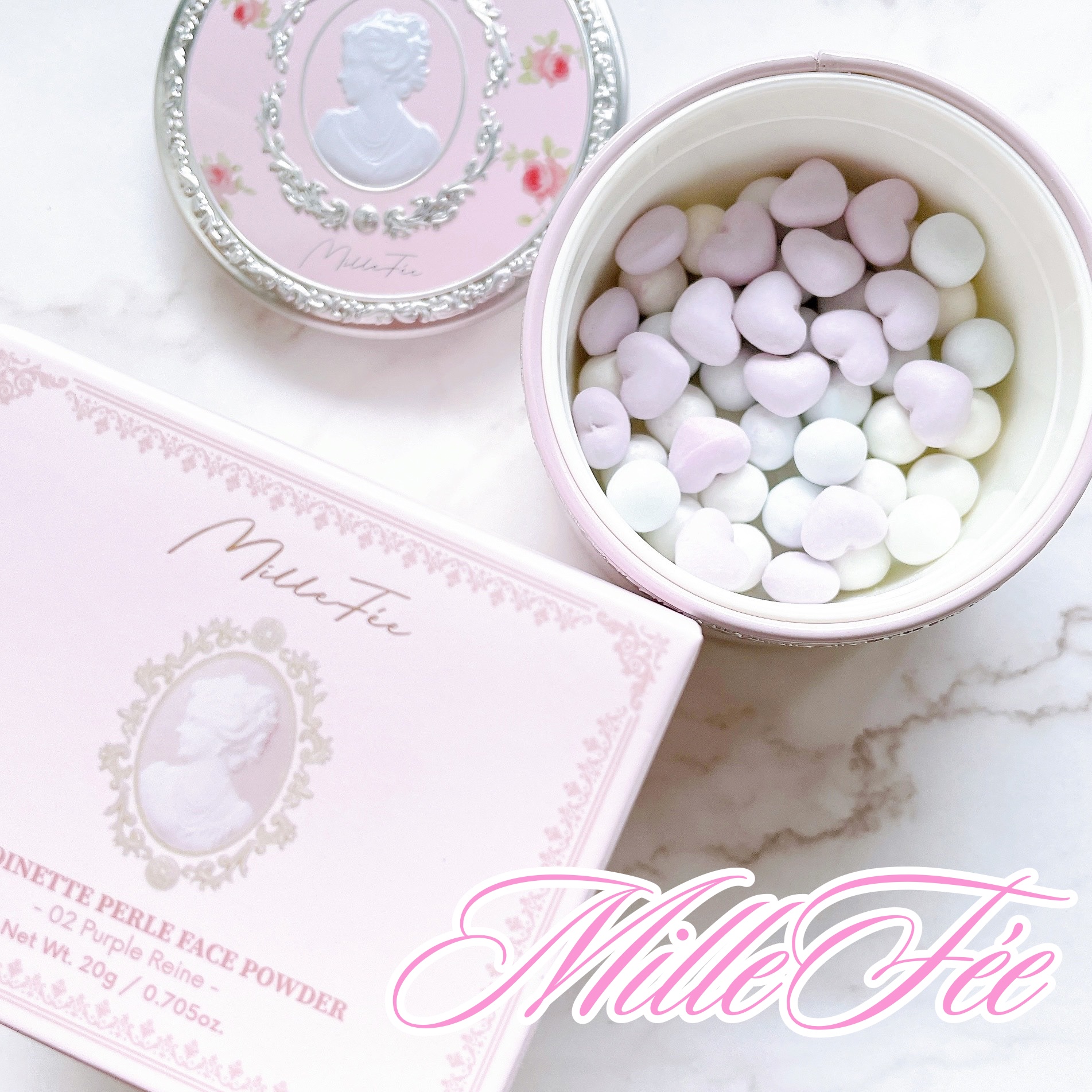 アントワネットペルルフェイスパウダー 02 パープルレーヌ/MilleFée/ルースパウダーを使ったクチコミ（1枚目）