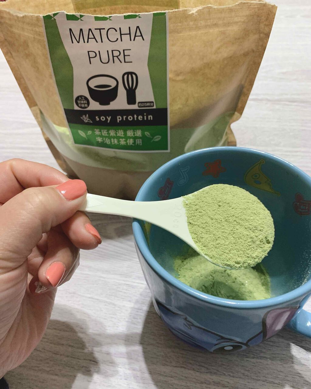 MATCHA PURE（プロテインパウダー）/ピュアパートナー/ソイプロテインを使ったクチコミ（3枚目）