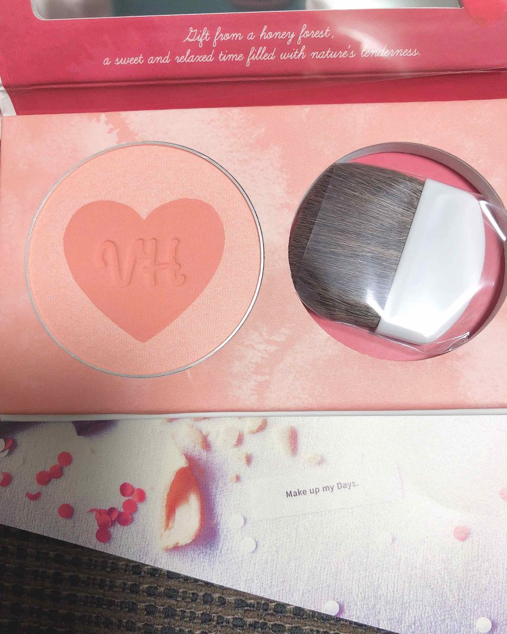 ワンダーハニー ハートフルなピュアチーク/VECUA Honey/パウダーチークを使ったクチコミ（1枚目）