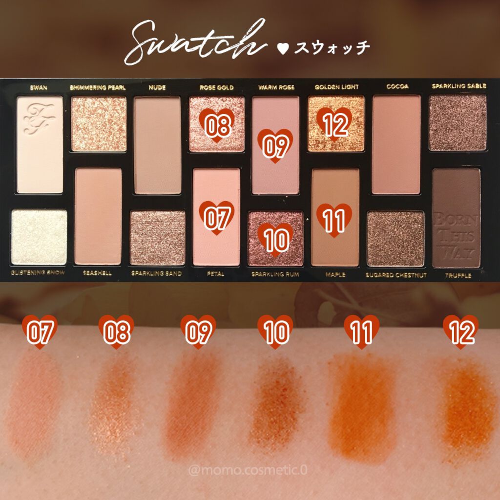 ボーン ディス ウェイ ザ ナチュラル ヌード アイシャドウ パレット/Too Faced/アイシャドウパレットを使ったクチコミ(3枚目)