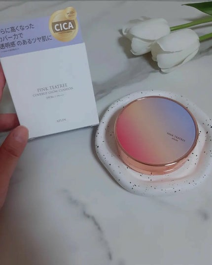 ピンクティーツリーカバーアップグロウクッション/APLIN/クッションファンデーションを使ったクチコミ(2枚目)