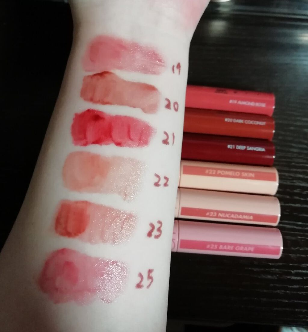 ジューシーラスティングティント/rom&nd/リップティントを使ったクチコミ（2枚目）