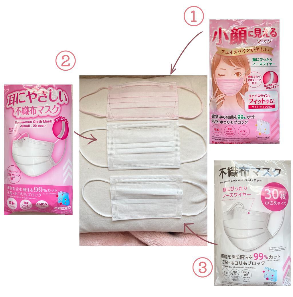 不織布マスク/DAISO/マスクを使ったクチコミ(2枚目)