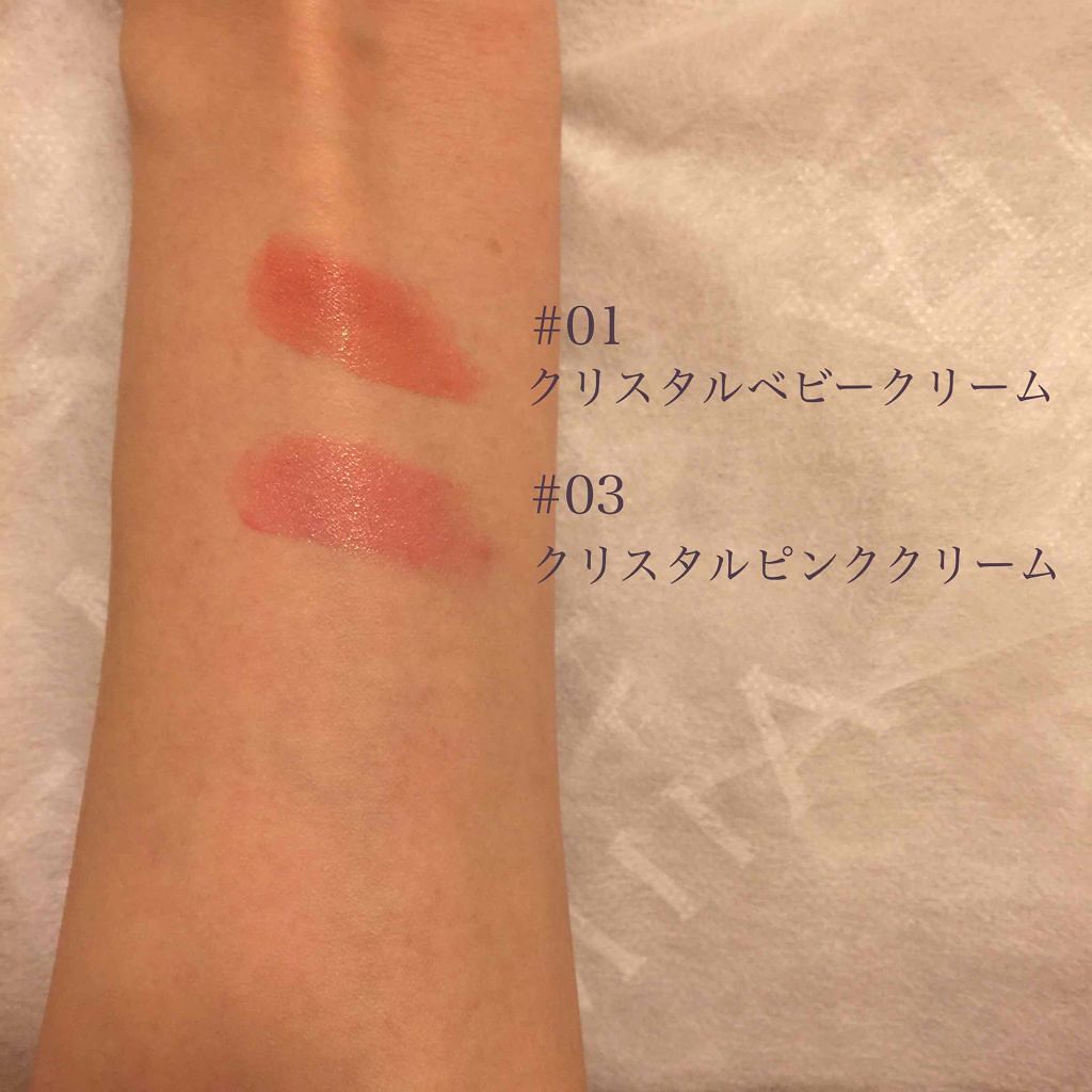 ピュア カラー クリスタル シアー リップスティック 03 クリスタル ピンク クリーム/ESTEE LAUDER/口紅を使ったクチコミ（2枚目）