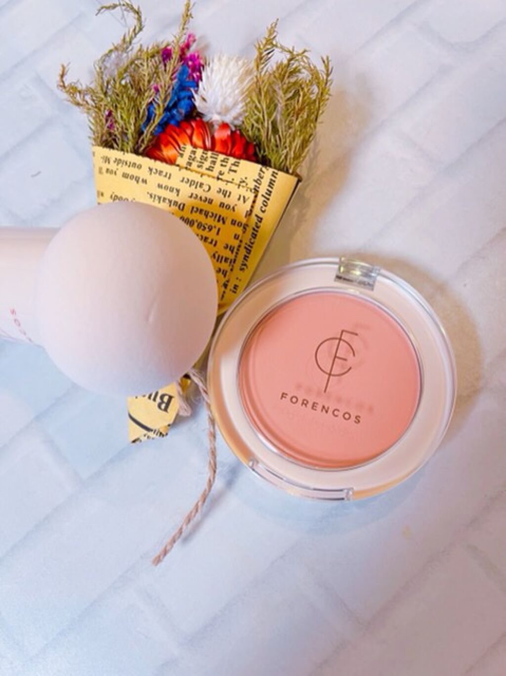 ベアブラッシャー パフ付き/フォレンコス/パウダーチークを使ったクチコミ(1枚目)