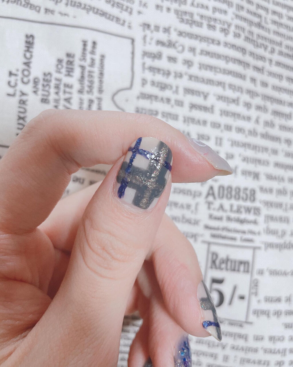 #セルフネイル,#キャンメイク_ネイル,#チェックネイル,#addiction_ネイルのネイルデザイン