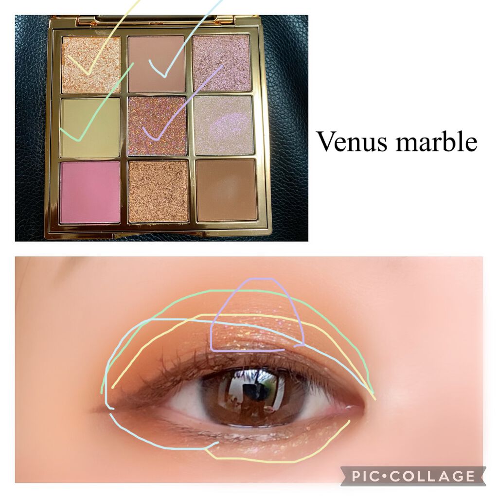 VenusMarble 9色アイシャドウパレット/Venus Marble/アイシャドウパレットを使ったクチコミ（1枚目）