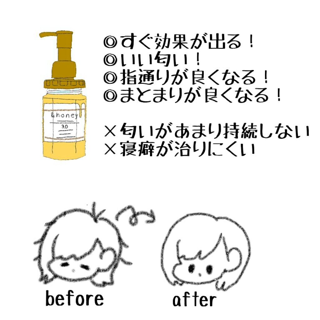ディープモイスト ヘアオイル3.0/&honey/ヘアオイルを使ったクチコミ(2枚目)