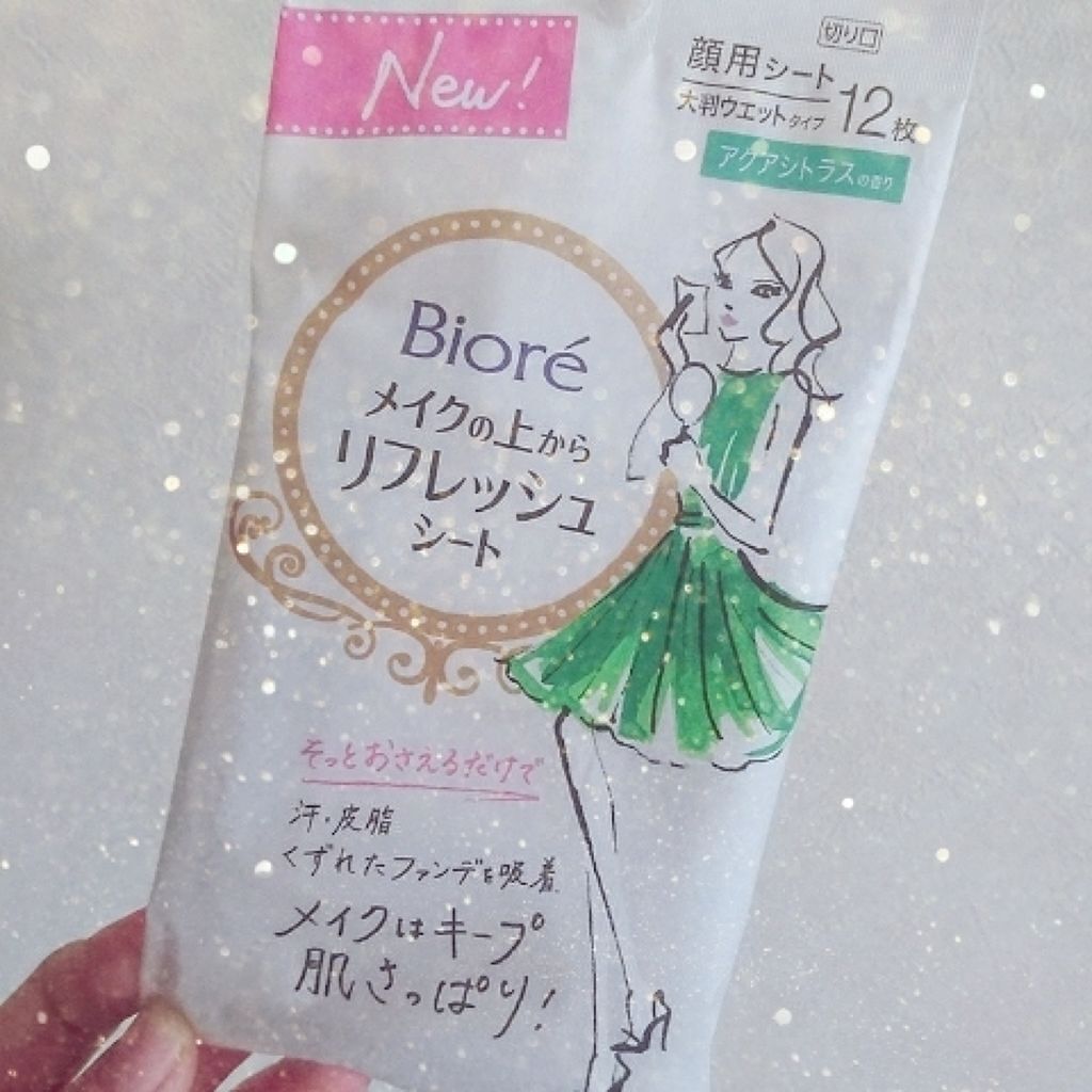 メイクの上からリフレッシュシート/ビオレ/フェイスシートを使ったクチコミ（1枚目）