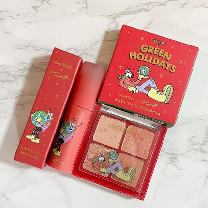 エアリー トゥインクル アイパレット 2021 Green Holidays Edition/innisfree/アイシャドウパレットを使ったクチコミ(4枚目)