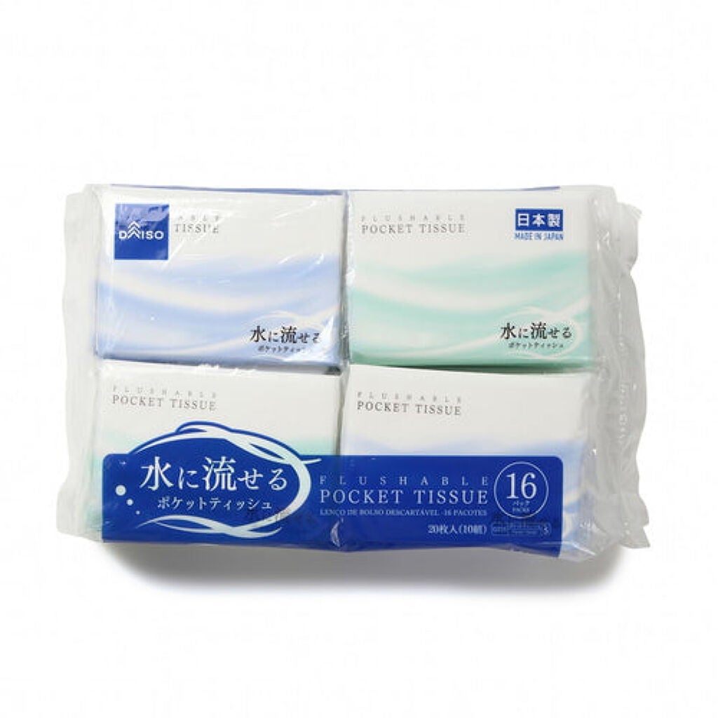水に流せるポケットティッシュ DAISO