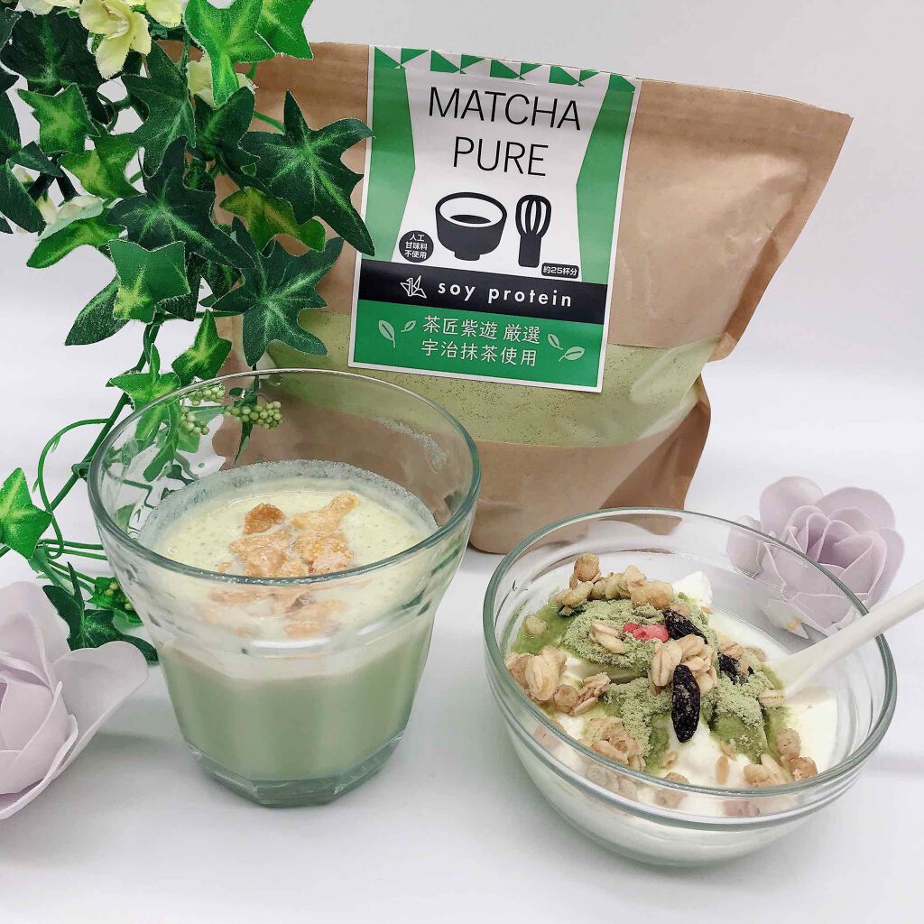 MATCHA PURE（プロテインパウダー）/ピュアパートナー/ソイプロテインを使ったクチコミ（3枚目）