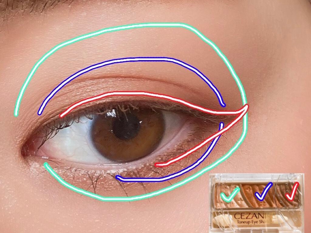 トーンアップアイシャドウ/CEZANNE/アイシャドウパレットを使ったクチコミ(2枚目)