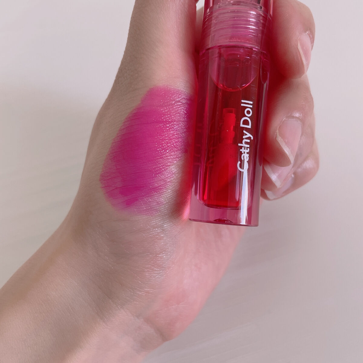 Vit C ウォーターティント 01 Strawberry/CathyDoll/リップティントを使ったクチコミ（3枚目）