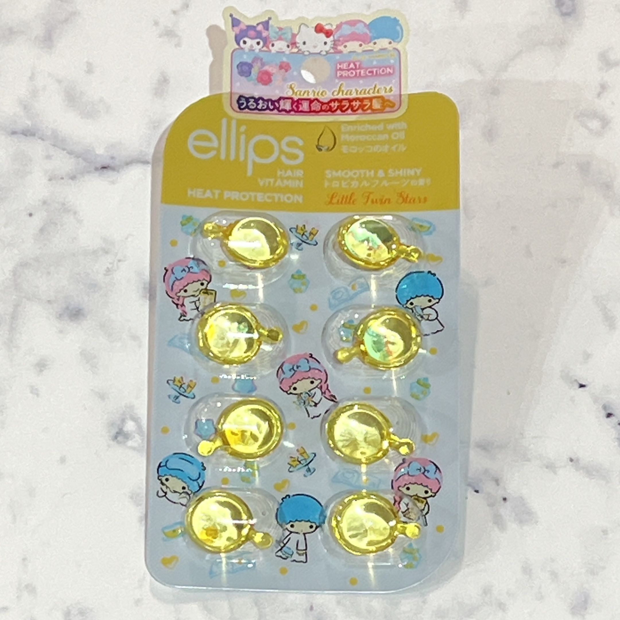【サンリオ限定デザイン】ellips（エリップス）ヘアオイル シートタイプ8粒 (イエロー/トロピカルフルーツの香り)キキララ/ellips/ヘアオイルを使ったクチコミ（1枚目）