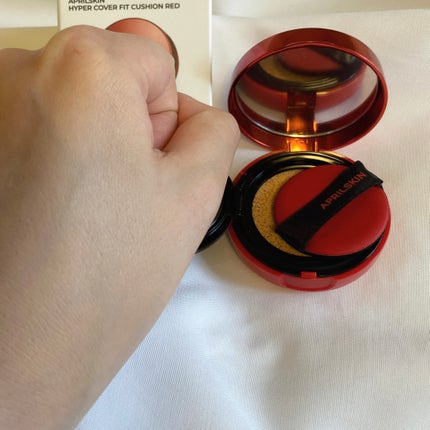ハイパーカバーフィットクッション red/APRILSKIN/クッションファンデーションを使ったクチコミ(3枚目)