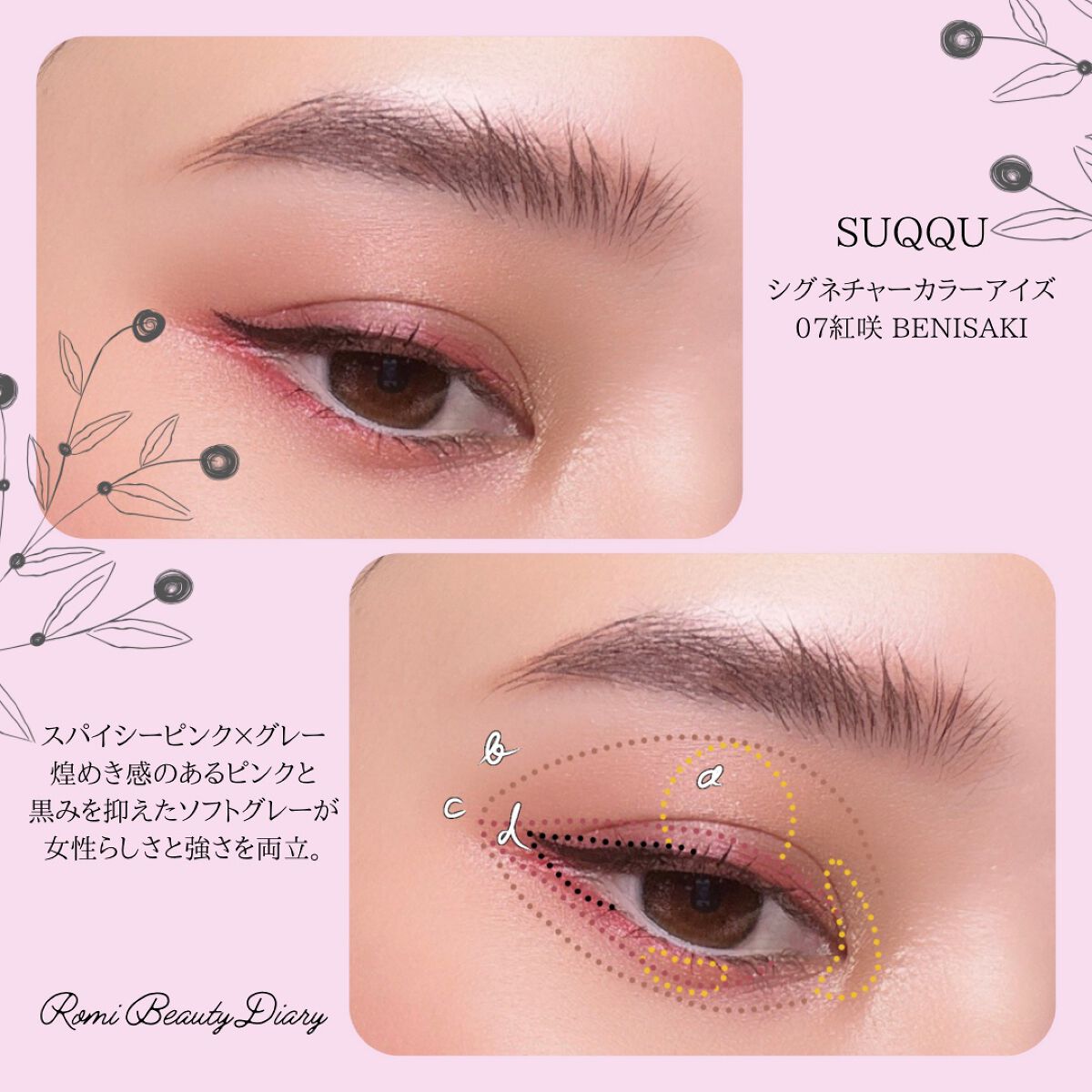 シグニチャー カラー アイズ 07 紅咲 -BENISAKI/SUQQU/アイシャドウパレットを使ったクチコミ（3枚目）