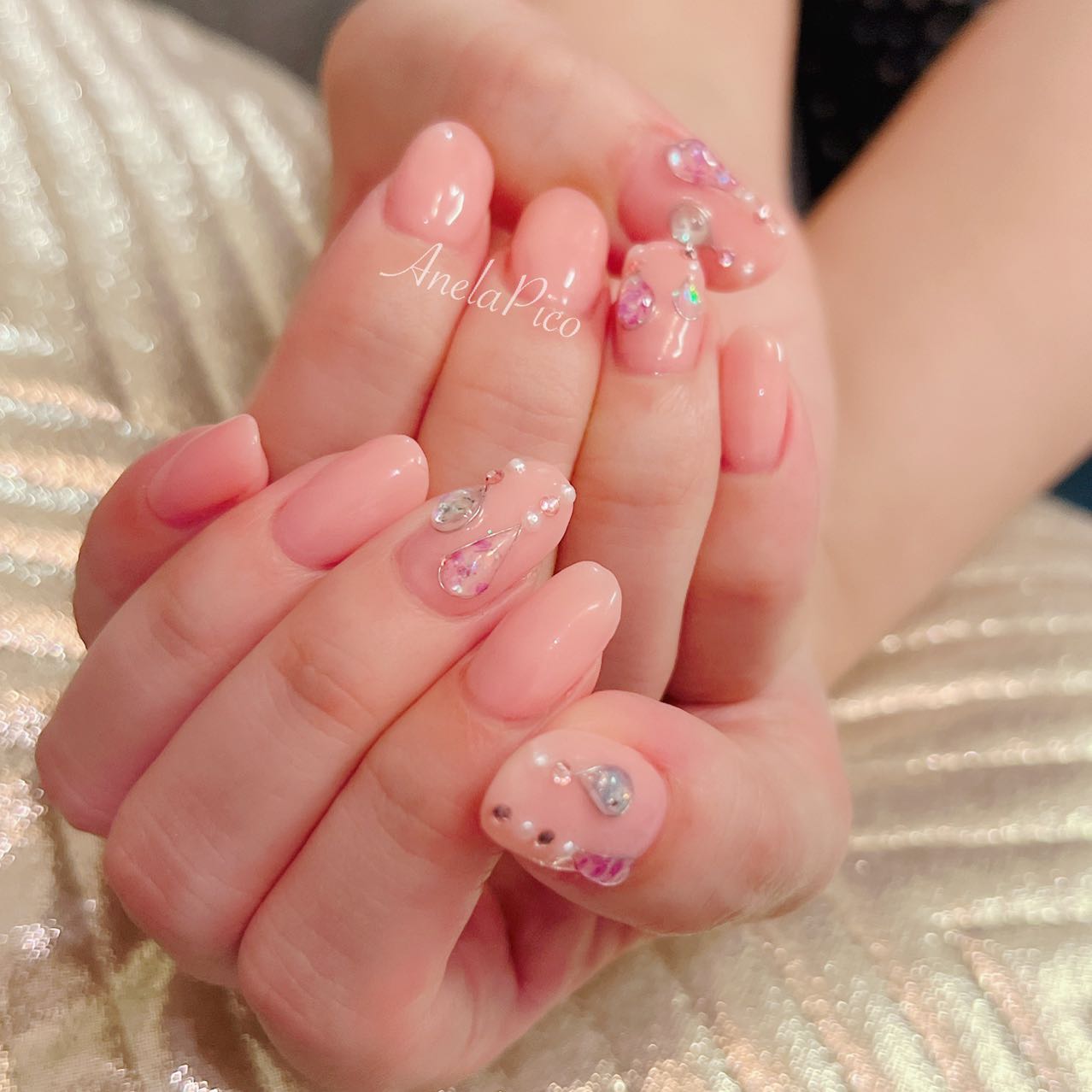 mamico on LIPS 「*お客様ネイル💅💗お持ち込みデザインをアレンジして✨梅雨なのに..」(1枚目)