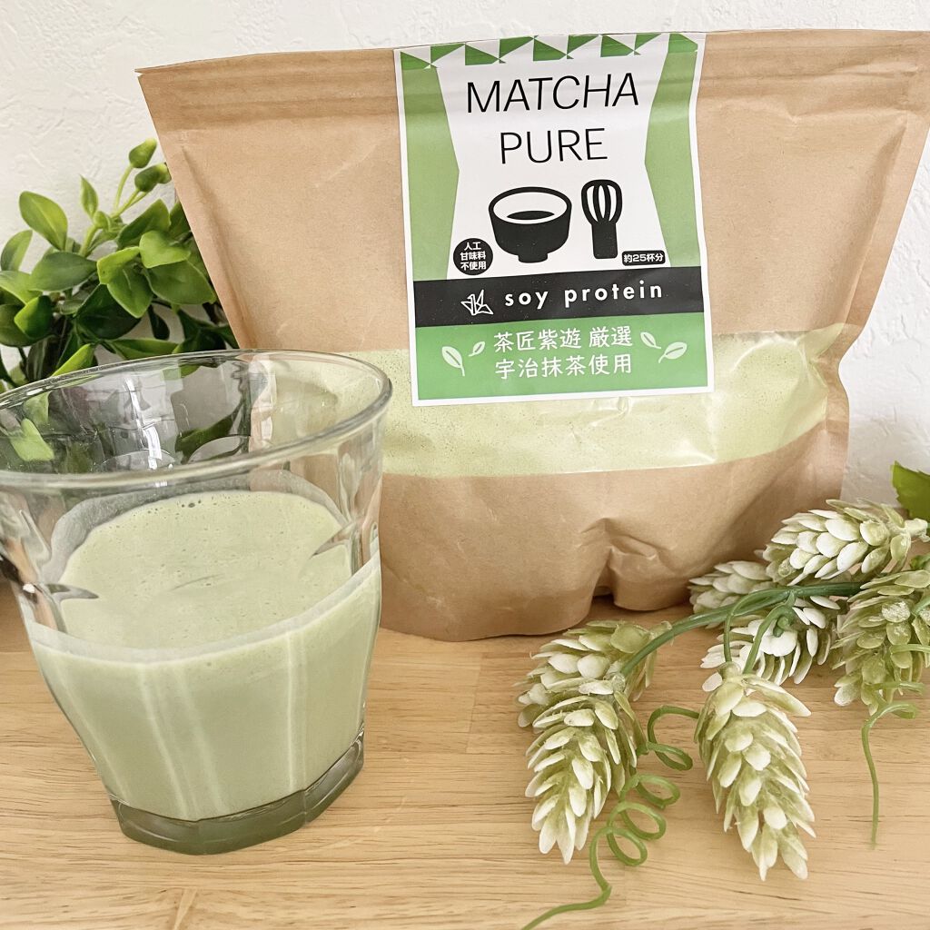 MATCHA PURE（プロテインパウダー）/ピュアパートナー/ソイプロテインを使ったクチコミ（3枚目）