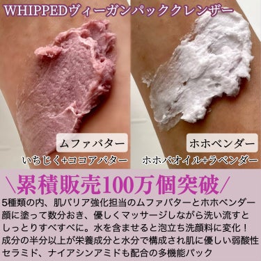 WHIPPED ヴィーガンパッククレンザーのクチコミ「WHIPPED
ヴィーガンパッククレンザー
ムファバター
ホホベンダー

 #提供 

見た目.....」（3枚目）