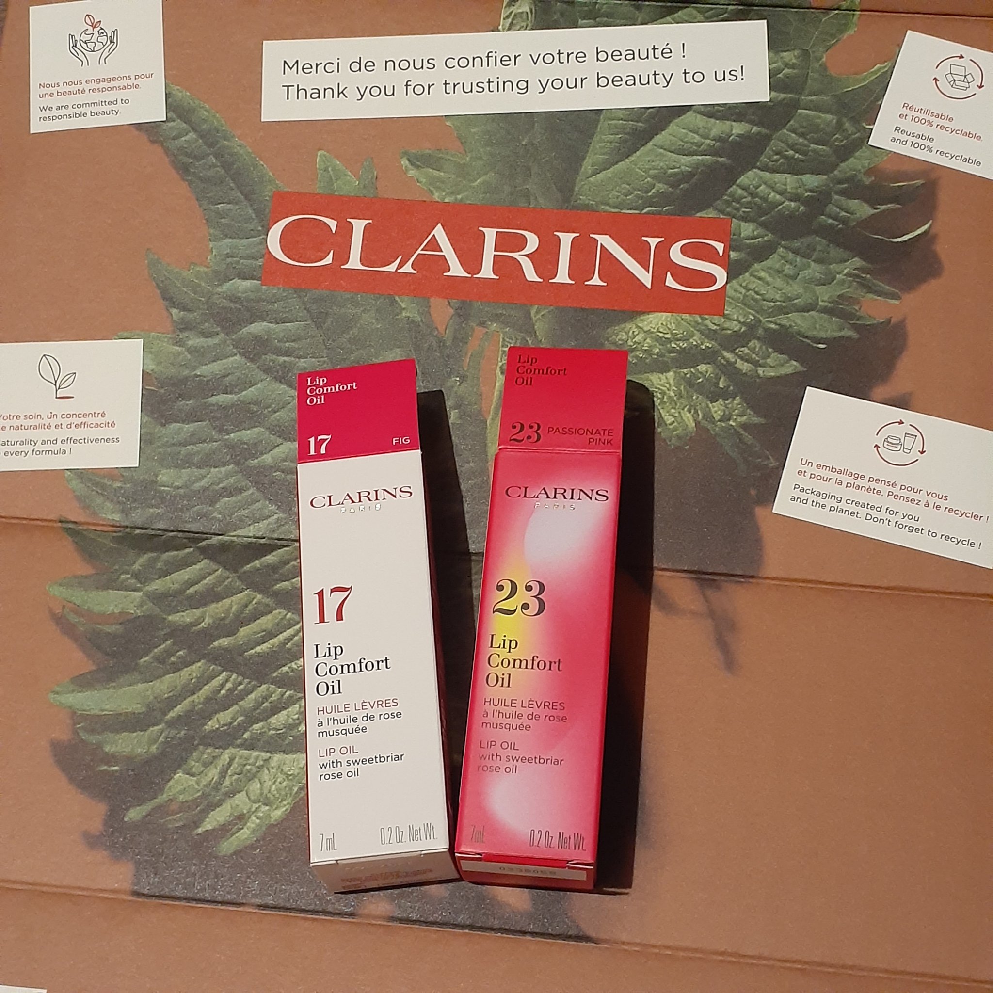 リップコンフォートオイル 23 パッション ピンク/CLARINS/リップグロスを使ったクチコミ（3枚目）