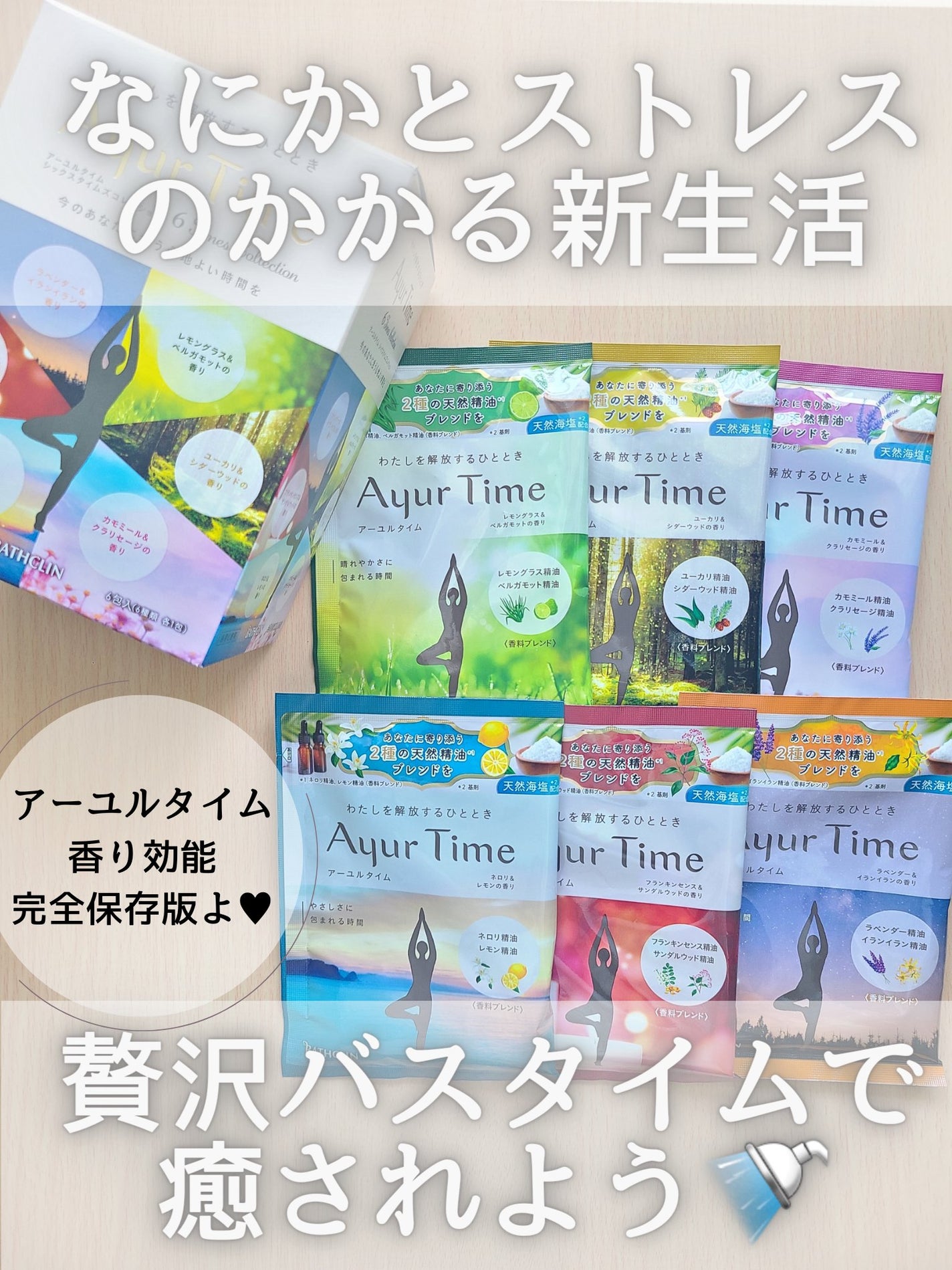 アーユルタイム シックスタイムズコレクション/バスクリン/無機塩系入浴剤を使ったクチコミ(1枚目)