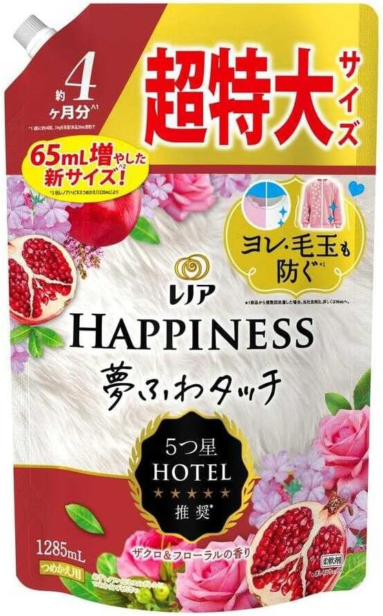 レノアハピネス夢ふわタッチ ザクロ＆フローラル 詰替超特大（1285ml）