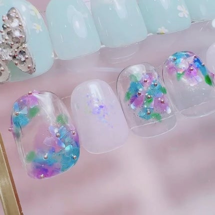 なかやまちえこ on LIPS 「紫陽花ネイル☔️⠀⠀365日ネイル117日め⠀#nail#na..」(2枚目)