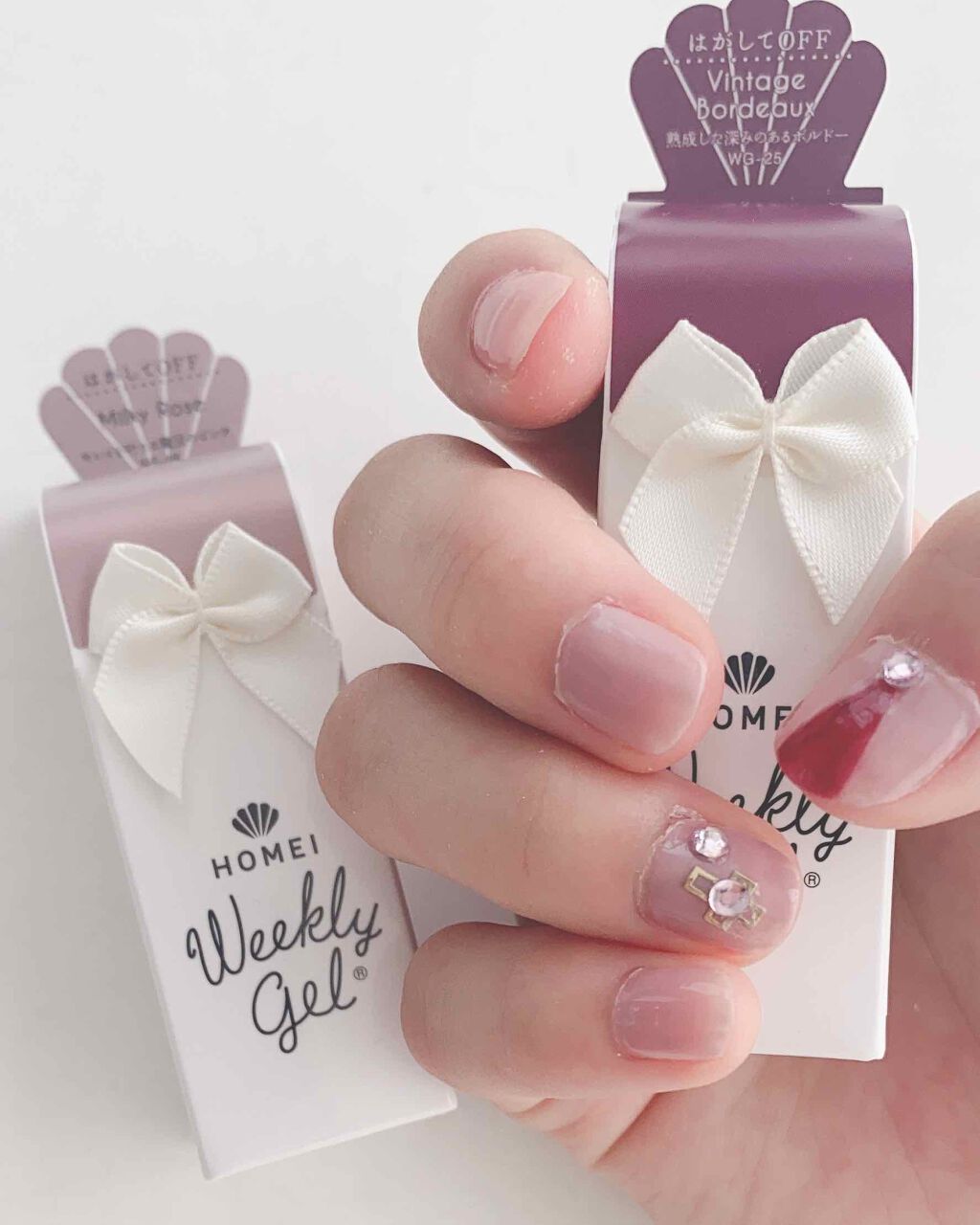 ウィークリージェル WG-25 Vintage Bordeaux/HOMEI/ジェルネイルを使ったクチコミ（3枚目）