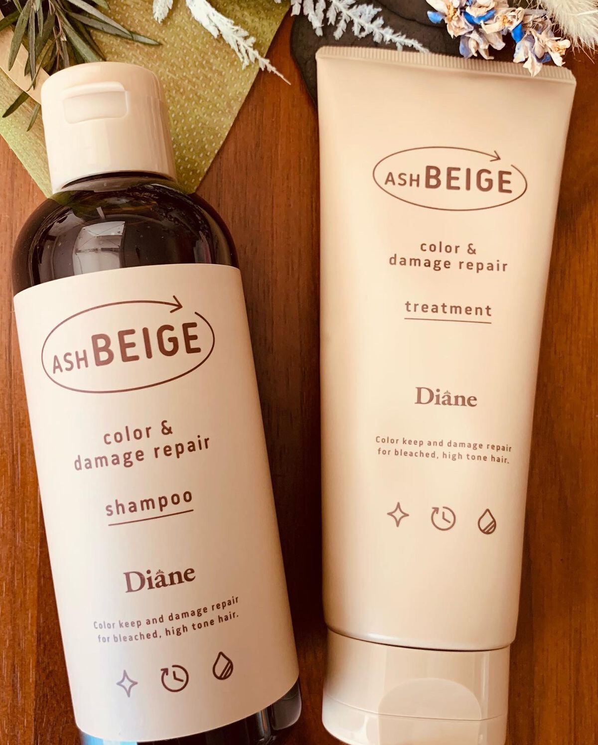 カラーシャンプー＆トリートメント トリートメント アッシュベージュ/ダイアン/市販シャンプーを使ったクチコミ（1枚目）
