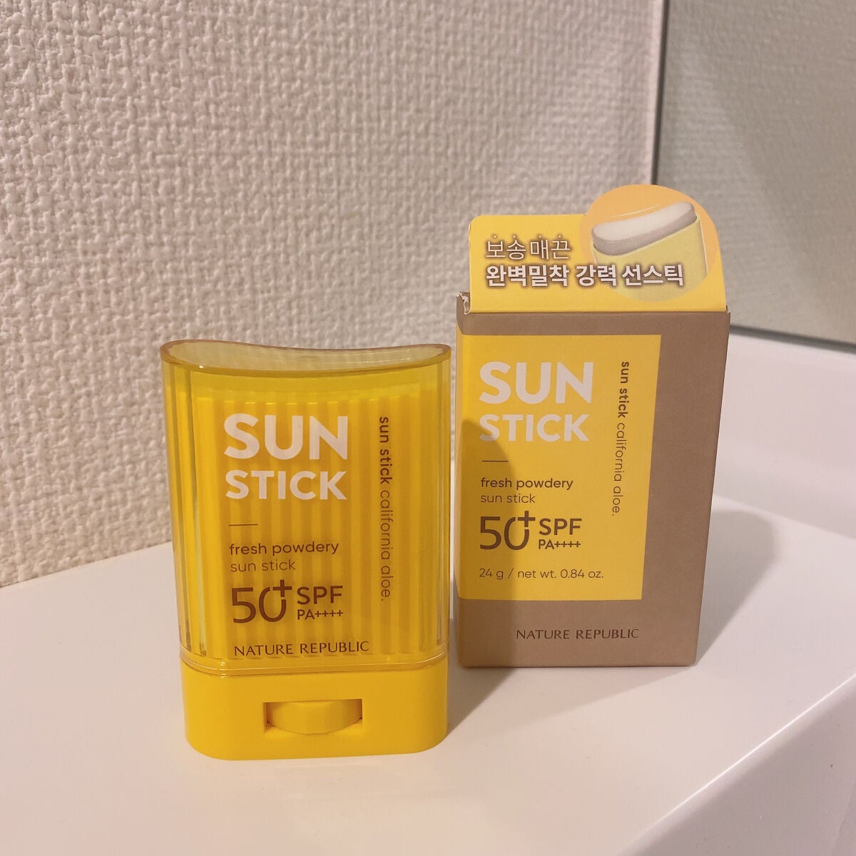 パウダリーUVアロエスティック SPF50+/PA++++/ネイチャーリパブリック/日焼け止めスティックを使ったクチコミ(1枚目)
