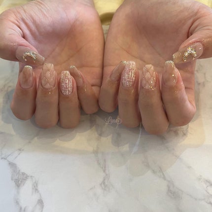 #ジェルネイル,#ワンカラーネイル,#ニュアンスネイル,#うるうるネイル,#ちゅるんネイル,#シンプルネイル,#パーツネイル,#透け感ネイル,#クリアネイル,#ぷっくりネイル,#ちぐはぐネイル,#韓国ネイル,#きらきらネイル,#うるつやネイル,#フレンチガーリーネイル,#ピンクネイル,#ツイードネイル,#キルティングネイルのネイルデザイン